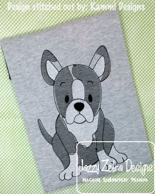 513x640 Boston Terrier Sketch Embroidery Design - Terrier Sketch