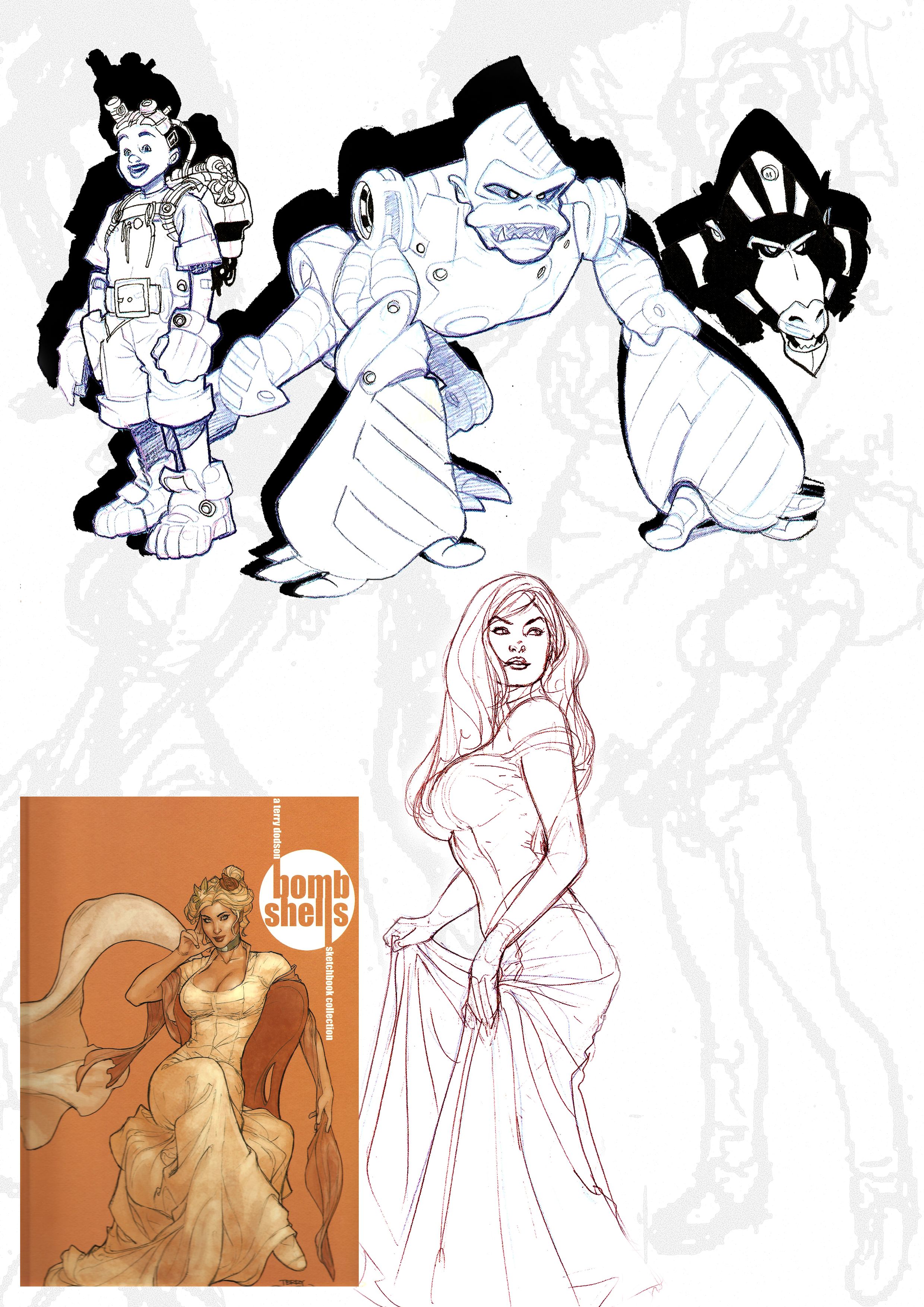 2480x3508 Terry Dodson. Sketches Compilation. Drawing - Terry Dodson Sketch