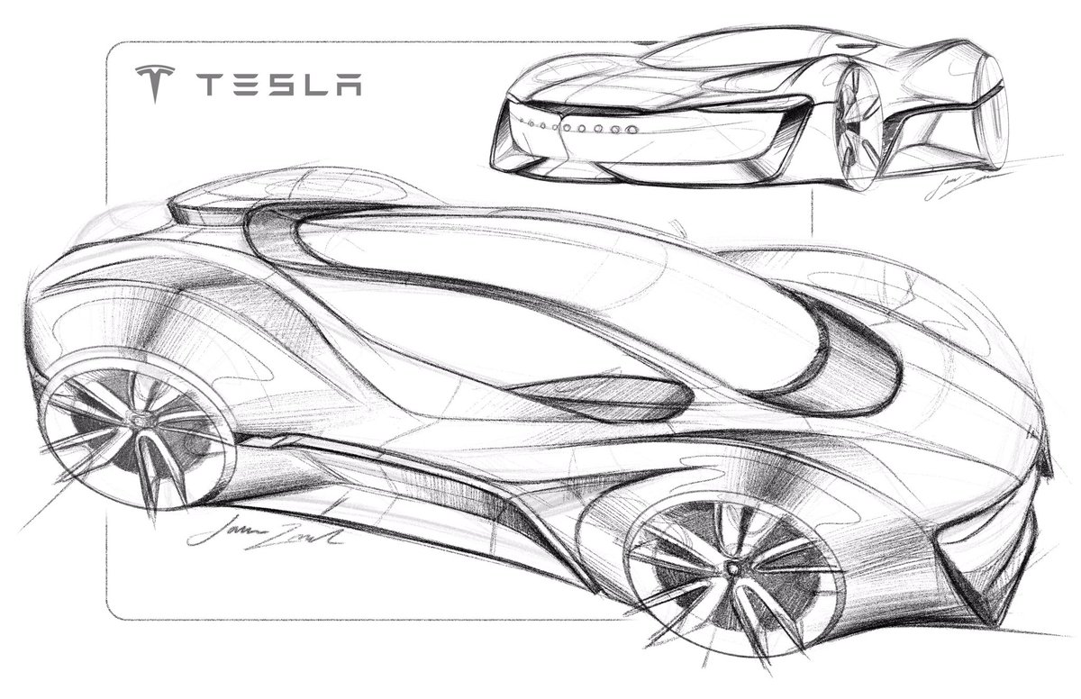 tesla model x sketch