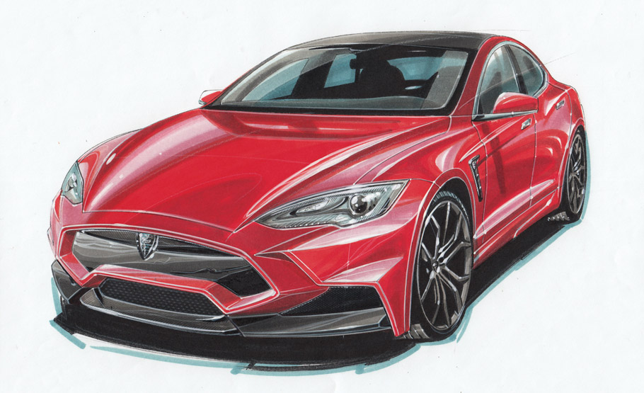 910x555 Larte Design Is Drawing Your Attention With A Sketch Of Basalt - Tesla Sketch