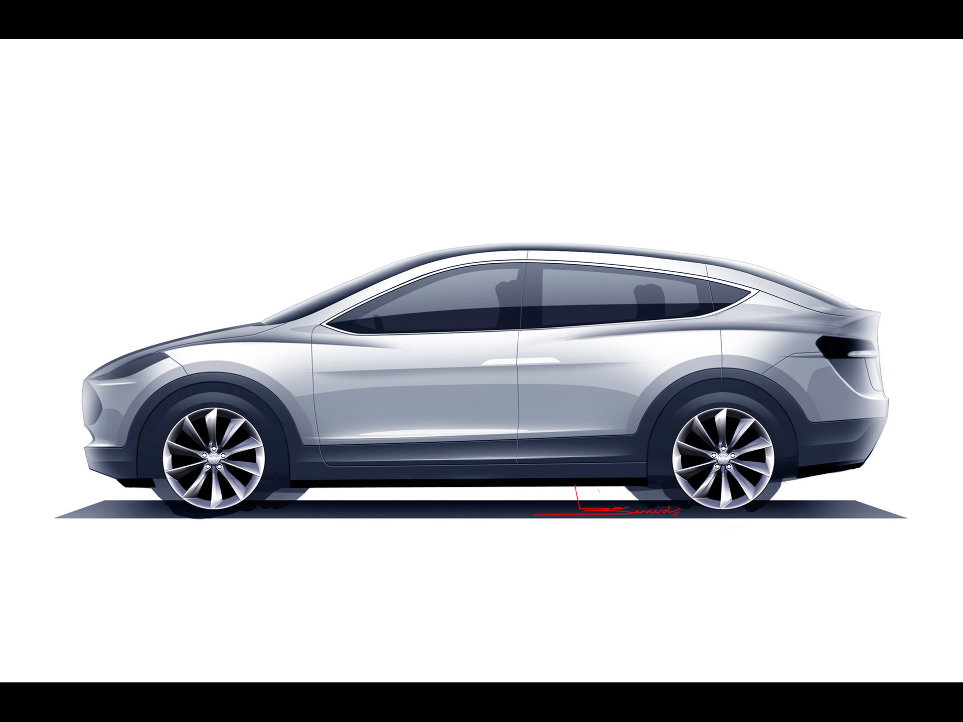 1920x1440 2012 Tesla Model X - Tesla Sketch