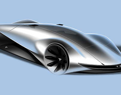 404x316 Tesla Halo Supercar On Behance - Tesla Sketch