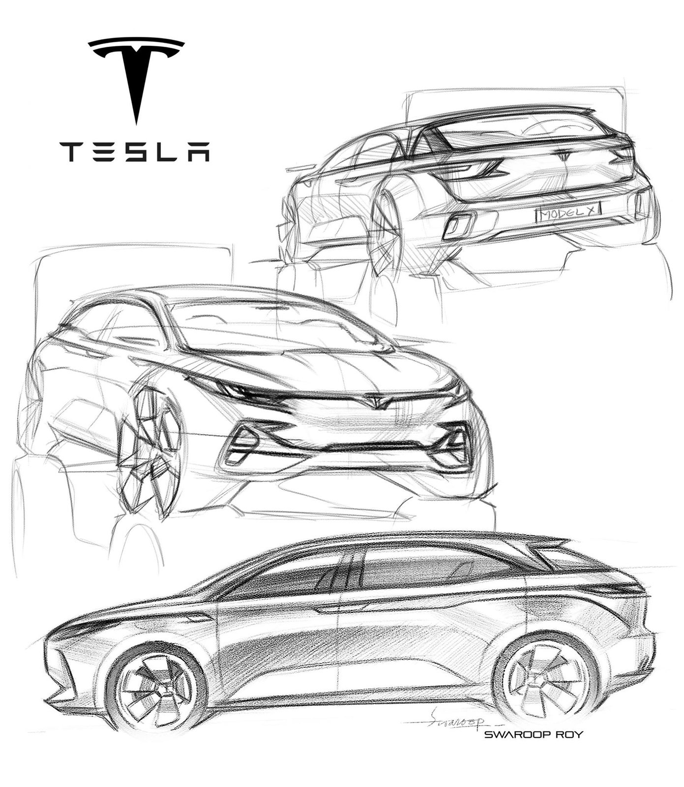 tesla model s sketch