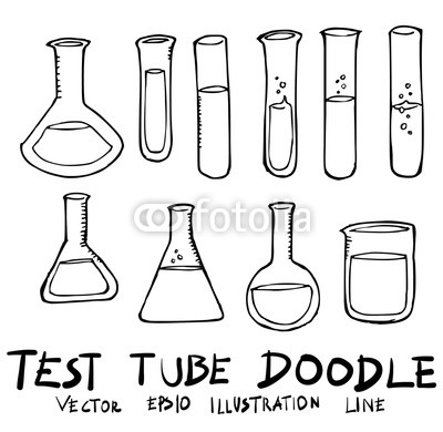 400x390 Set Of Test Tube Illustration Hand Drawn Sketch Line Vector Eps10 - Test Tube Sketch