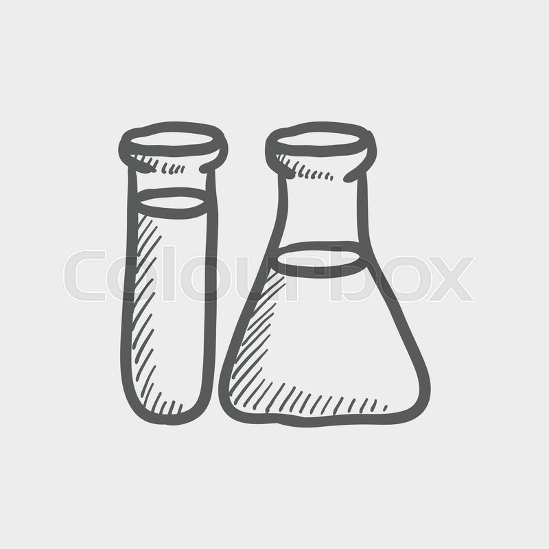 800x800 Test Tube And Beaker Sketch Icon For Web And Mobile. Hand Drawn - Test Tube Sketch