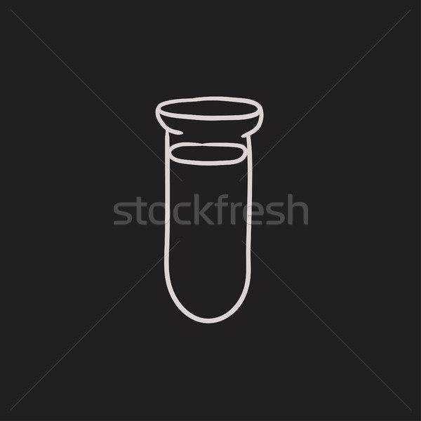 600x600 Test Tube Sketch Icon. Vector Illustration Andrei Krauchuk - Test Tube Sketch
