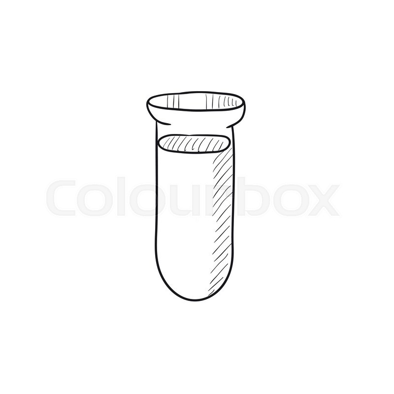 800x800 Test Tube Vector Sketch Icon Isolated On Background. Hand Drawn - Test Tube Sketch
