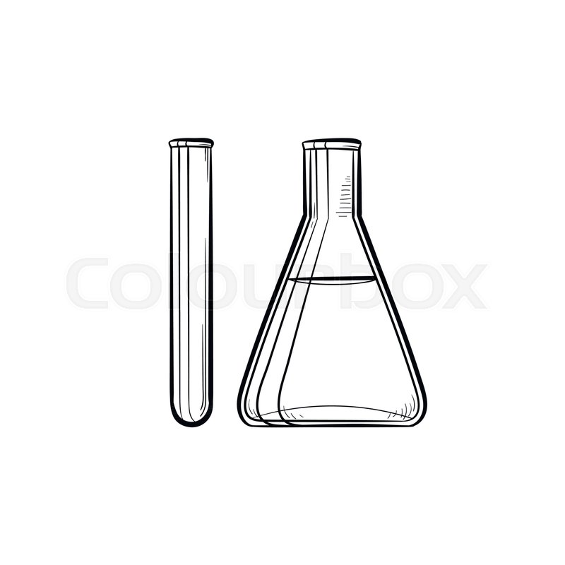 800x800 Test Tubes Hand Drawn Outline Doodle Icon. Laboratory Equipment As - Test Tube Sketch