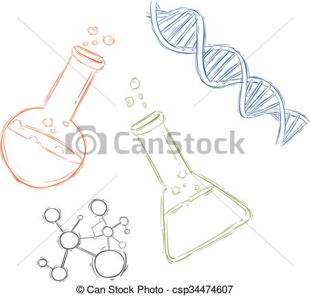 450x429 Vector Illustration Of A Chemical Test Tube. - Test Tube Sketch