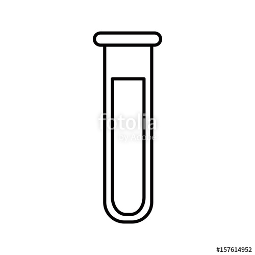 500x500 Sketch Silhouette Image Glass Test Tube With Solution Vector - Test Tube Sketch