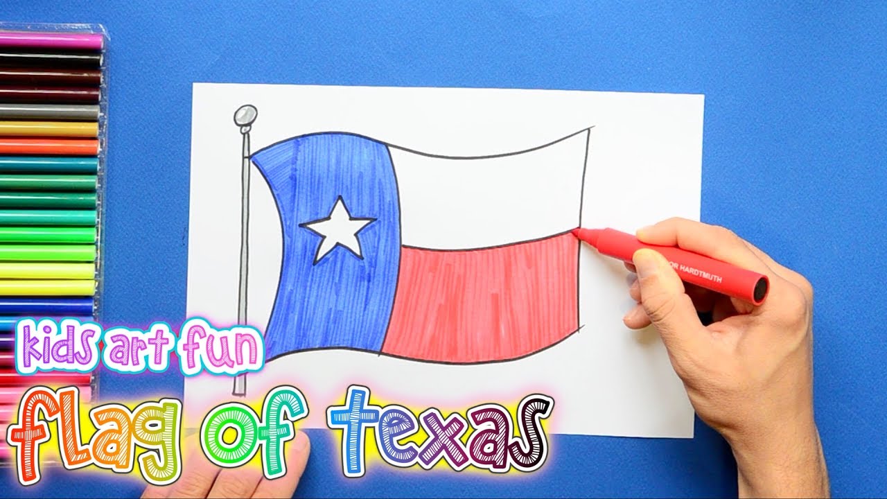 1280x720 How To Draw And Color The State Flag Of Texas - Texas Flag Sketch