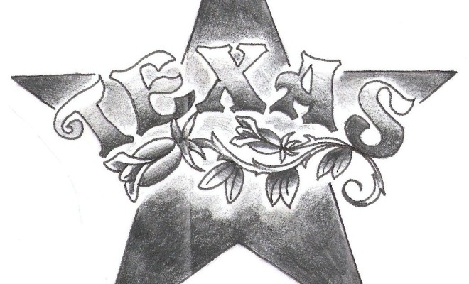 660x400 Texas Proud Tattoos - Texas Flag Sketch