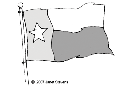 450x300 Texas Reading Club Jubilee 1958 - Texas Flag Sketch