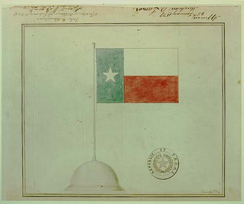476x398 The Third Flag Of The Republic - Texas Flag Sketch