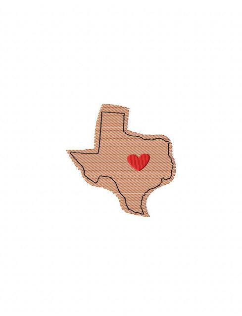 489x640 Texas State Sketch Embroidery Design - Texas Sketch