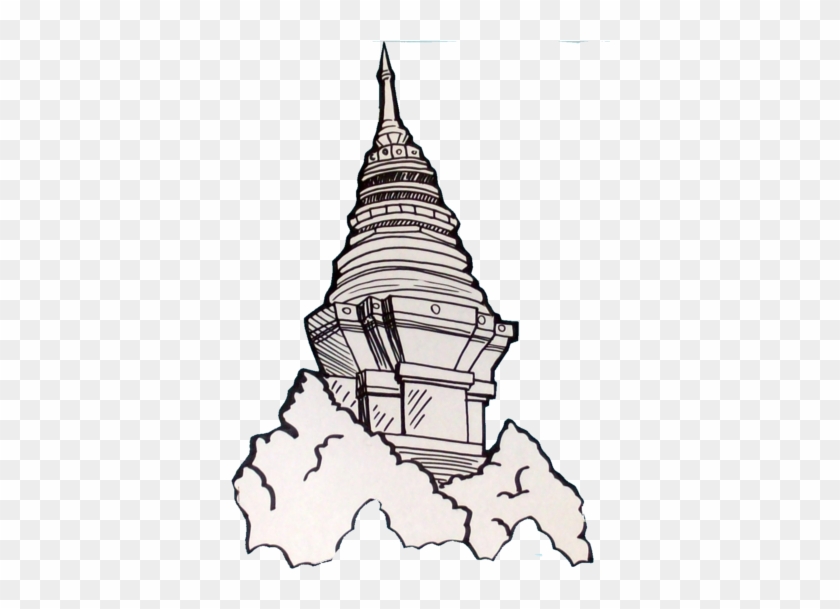 840x609 Buddhist Temple By Destiny Carter - Thai Buddha Sketch