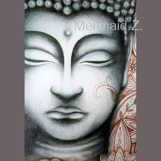 640x640 Hand Made Thai Oil Painting Buddha Face Classical Head Portrait - Thai Buddha Sketch