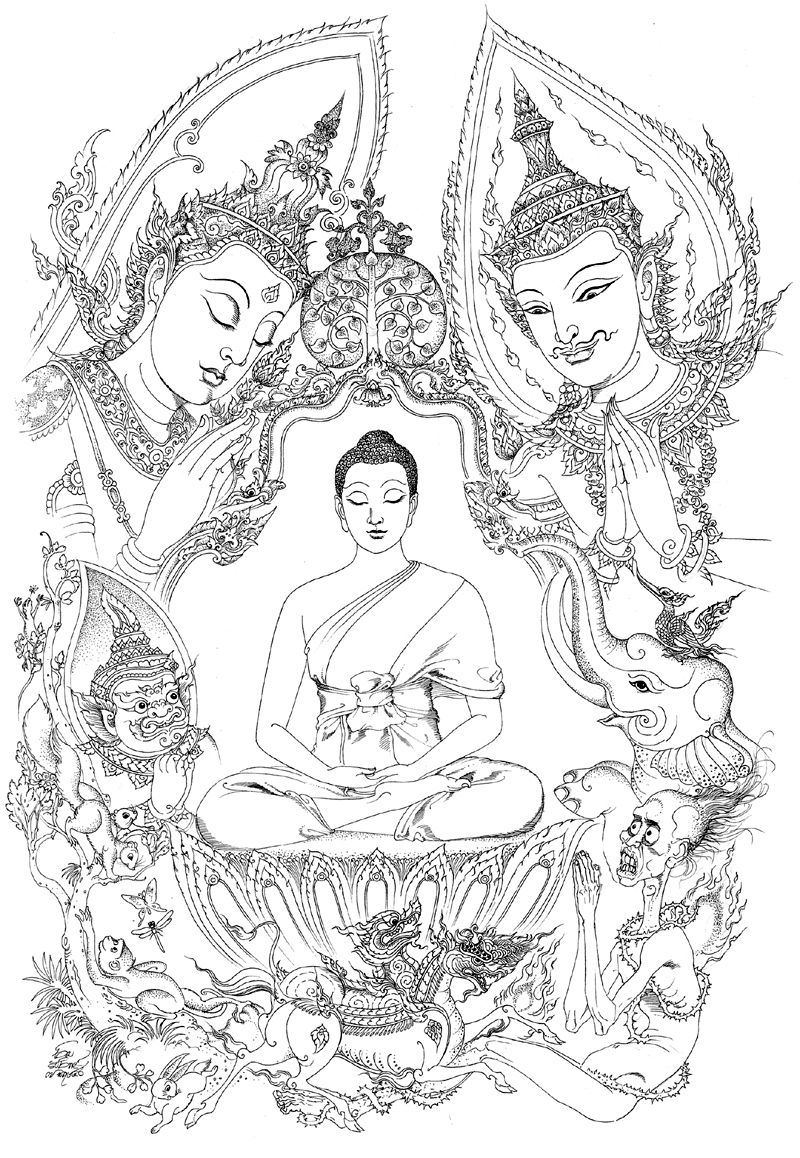 800x1158 - Thai Buddha Sketch