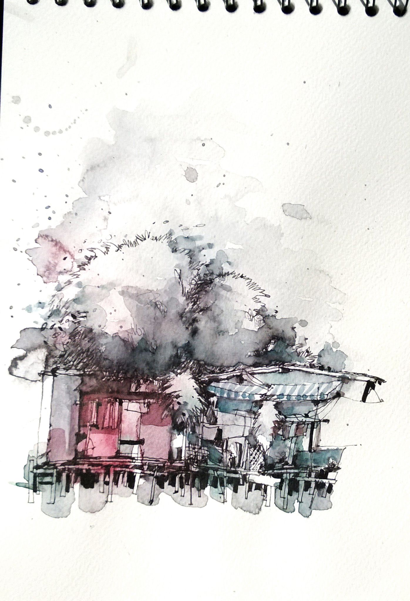 1396x2048 Klong Bangbua Bangkok Thailand My Sketch Bangkok - Thailand Sketch