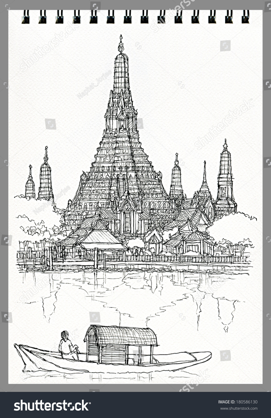 1038x1600 Collection Of Thailand Architecture Drawing High Quality - Thailand Sketch