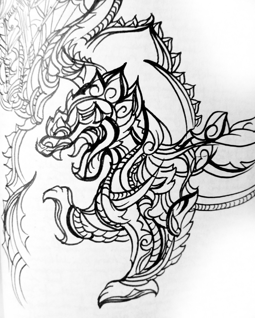 819x1024 Thailand Lion 10 Minute Sketch Sketch By Sherrie Thai Of - Thailand Sketch