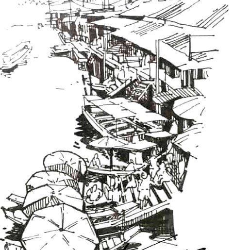 515x515 Ampawafloatingmarket - Thailand Sketch