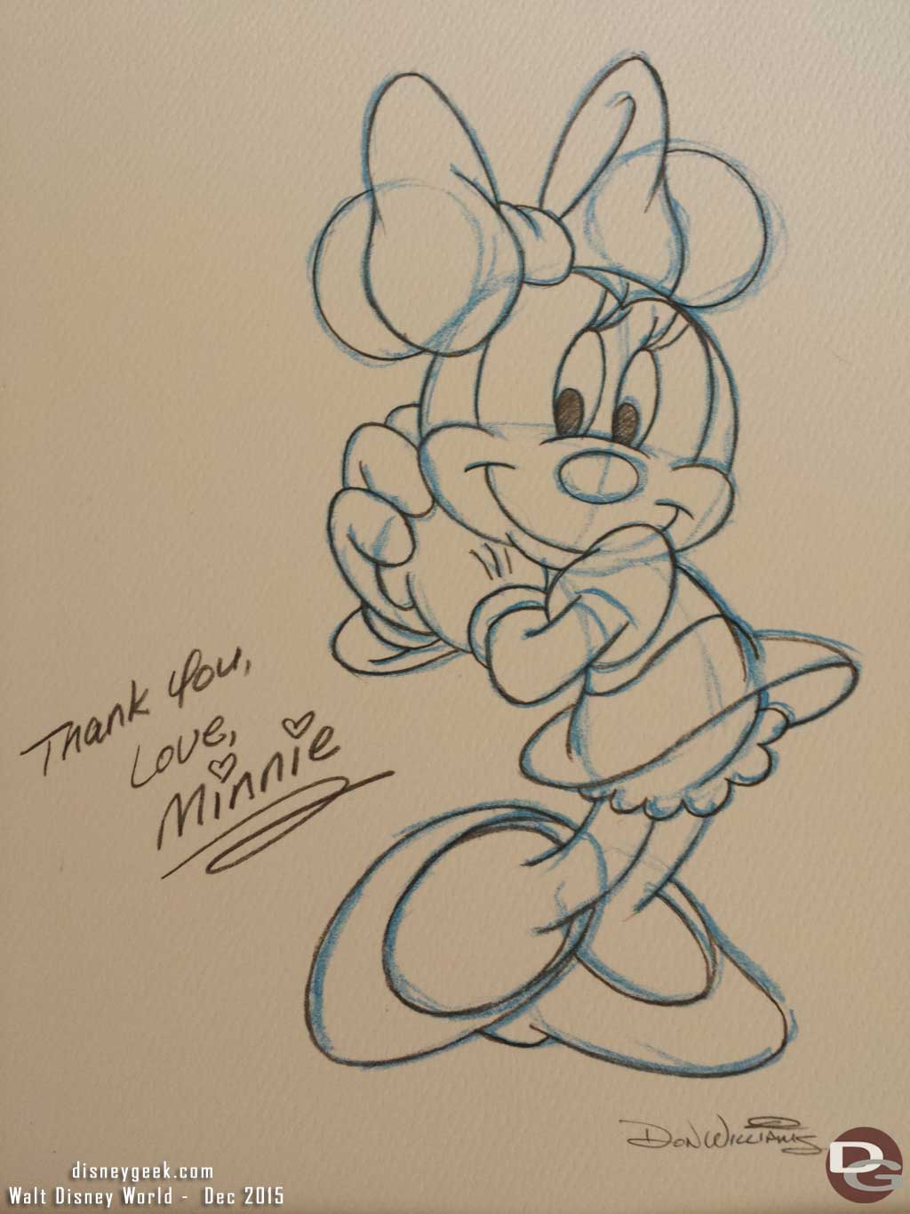 1024x1365 Mail Call Walt Disney World Thank You Note Amp Minnie Mouse Sketch - Thank You Sketch