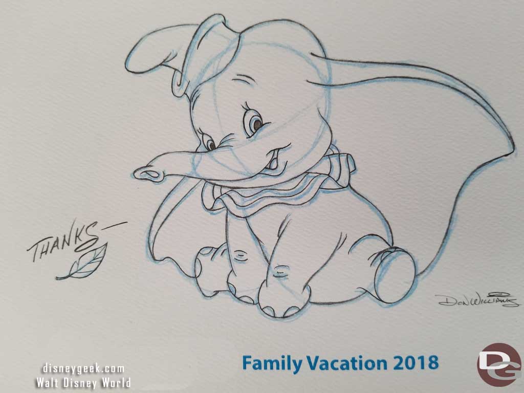 1024x768 Mail Call Walt Disney World Thank You Note Dumbo Sketch The - Thank You Sketch