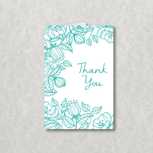 498x498 Floral Sketch Thank You (Set Of 25) - Thank You Sketch