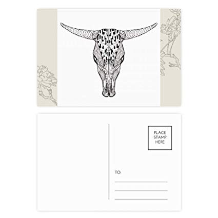 425x425 Long Face Cow Animal Portrait Sketch Flower Postcard - Thanks Sketch