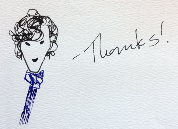 585x426 Sherlock Amp John Package Doodles Antemortem Arts Fine Art - Thanks Sketch