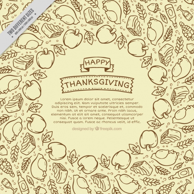 626x626 Ornamental Background Of Delicious Food Thanksgiving Sketches - Thanksgiving Sketches