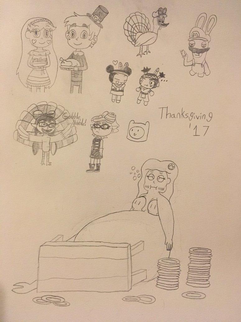 774x1032 A Couple Of Thanksgiving Sketches By Rabbidlover01 - Thanksgiving Sketches