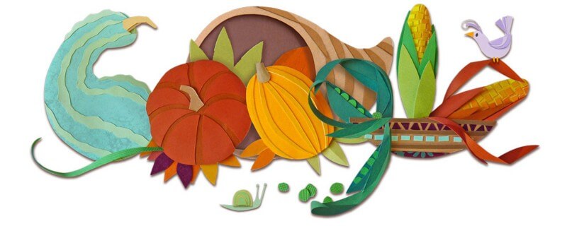 800x320 Thanksgiving Google Doodle Features Three Sisters Of North - Thanksgiving Sketches