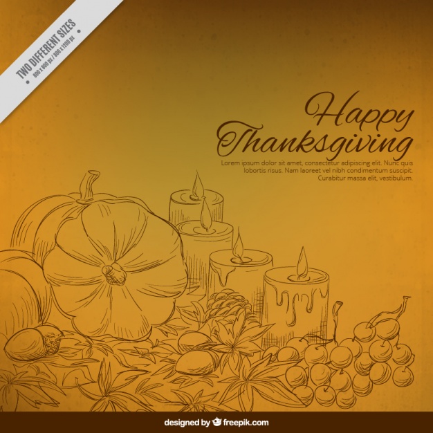 626x626 Vintage Background Of Dinner Thanksgiving Sketches Elements Vector - Thanksgiving Sketches