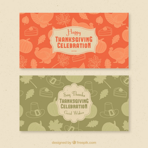 626x626 Beautiful Vintage Banners With Thanksgiving Sketches Stock - Thanksgiving Sketches
