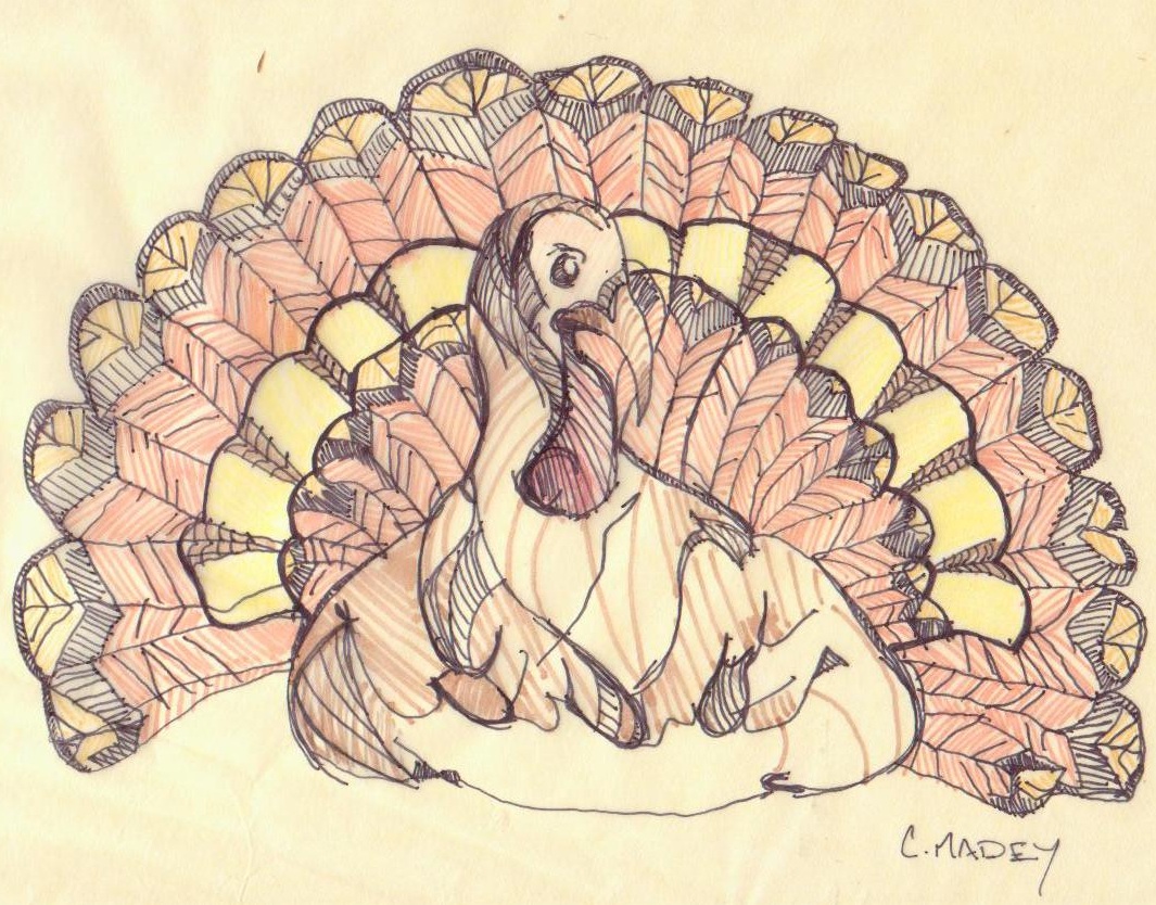 1065x834 Happy Thanksgiving + Rad Turkey Art - Thanksgiving Turkey Sketch