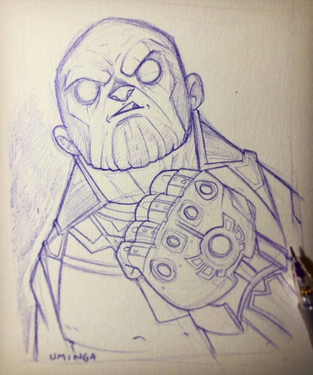 1066x1280 Art Of Christopher Uminga, Quick Thanos Sketch Before I Get To - Thanos Sketch