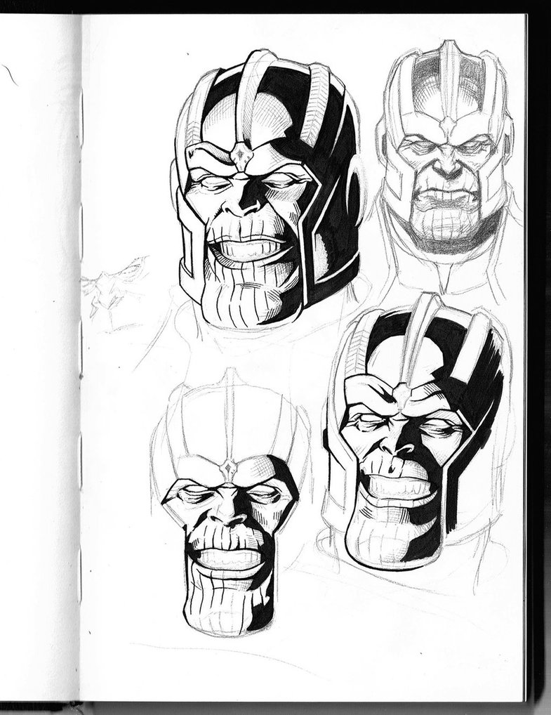 785x1018 Thanos Sketch By Jesusmorales - Thanos Sketch