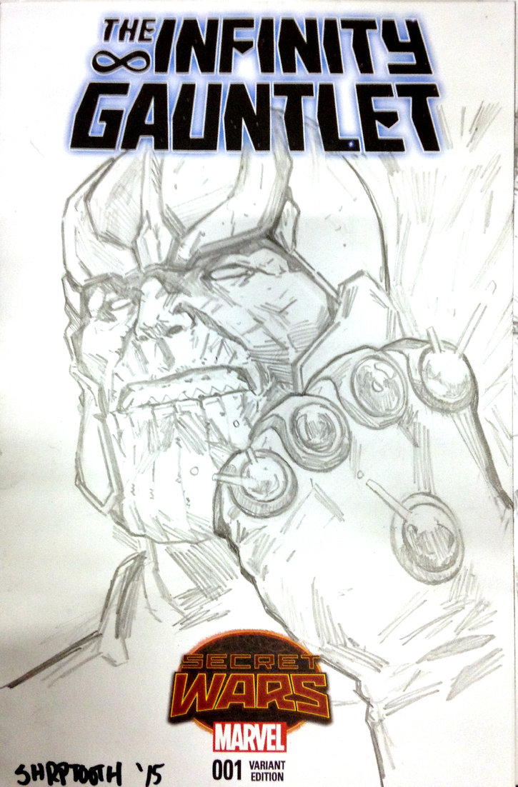 725x1102 Thanos Sketch Cover By Shrptooth - Thanos Sketch