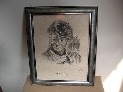 400x300 John Wayne The Alamo Pencil Sketch Print By R.adair Ltd Ed W - The Alamo Sketch