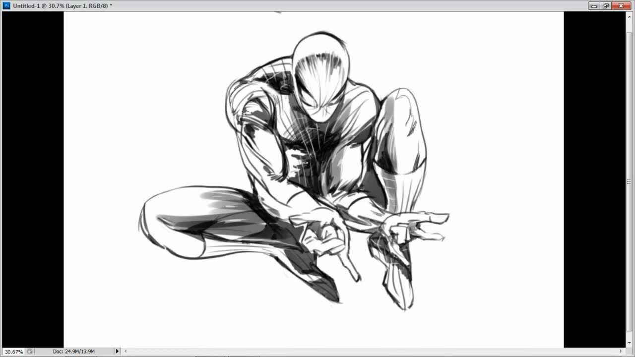 1280x720 Amazing Spiderman Sketch - The Amazing Spider Man Sketch