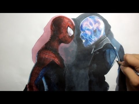480x360 The Amazing Spider Man 2 Drawing Spider Man And Electro - The Amazing Spider Man Sketch