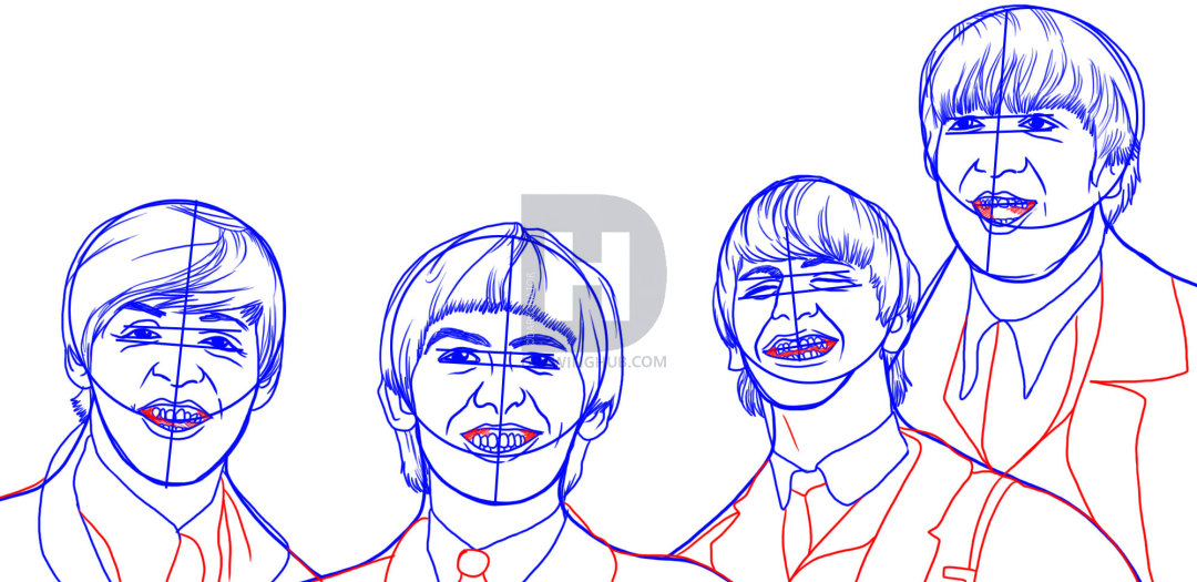 1080x525 How To Draw The Beatles, Step By Step, Drawing Guide, By - The Beatles Sketch
