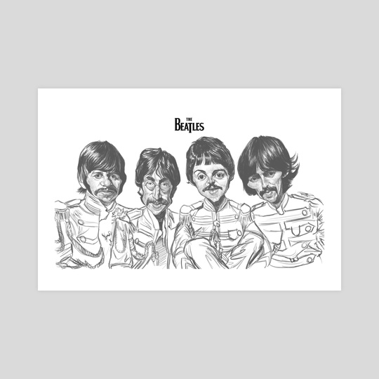 540x540 The Beatles, An Art Print By Priyatham Sri - The Beatles Sketch