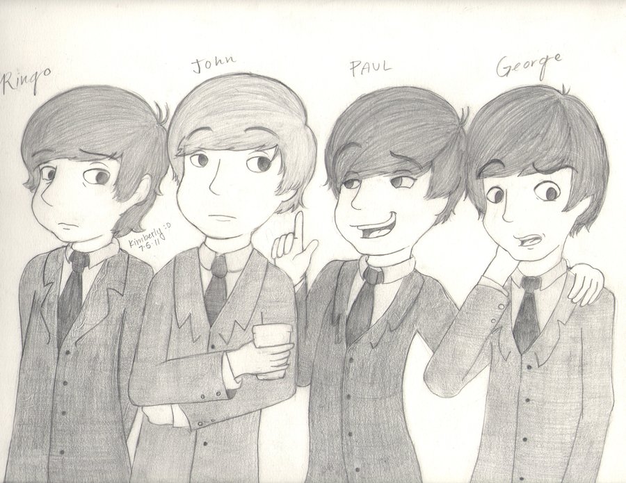 900x695 The Beatles Drawing By Xx Kimmi Xx - The Beatles Sketch