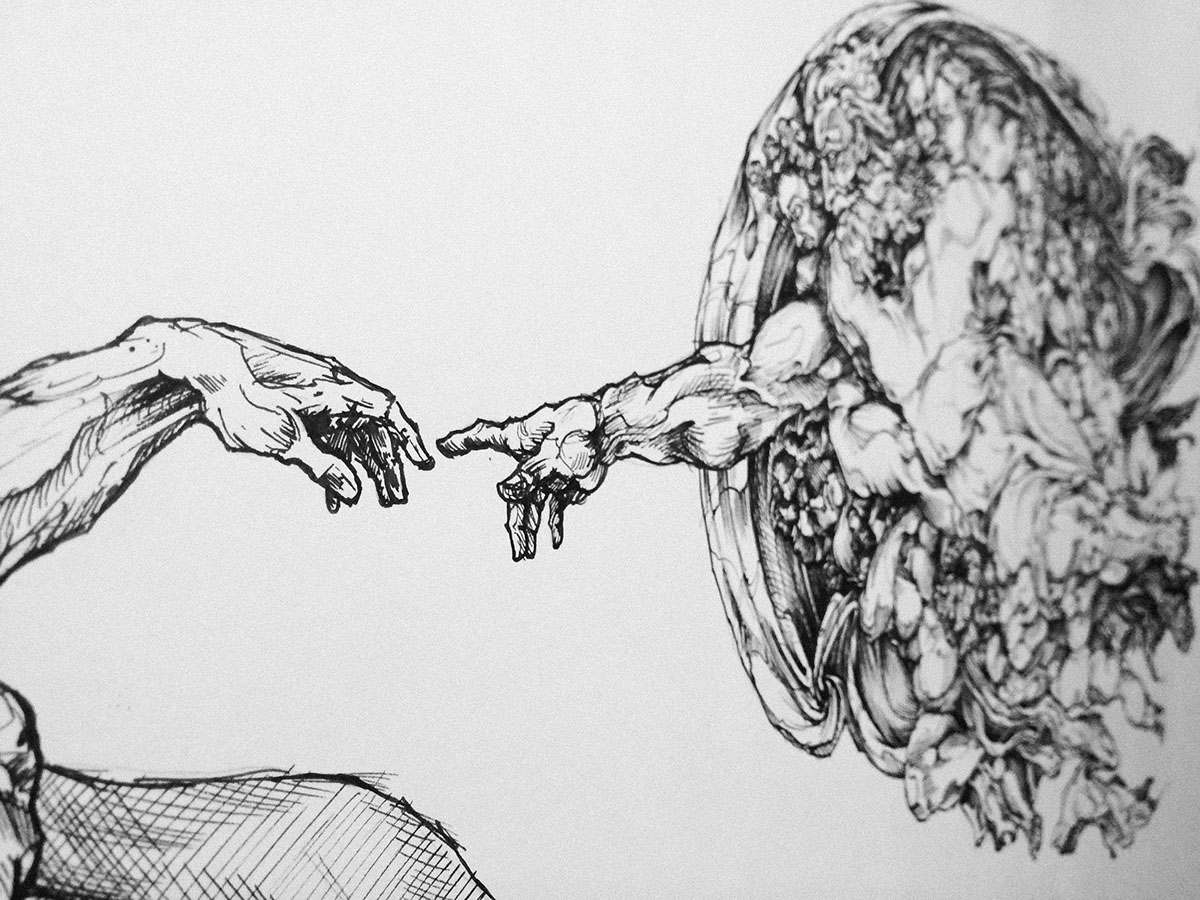 1200x900 The Creation Of Adam On Behance - The Creation Of Adam Sketch