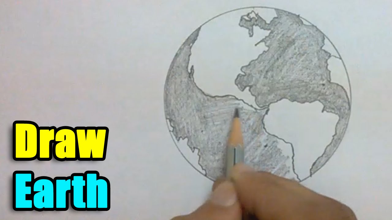 1280x720 How To Draw Earth - The Earth Sketch