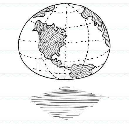 440x439 Sketch,earth, Space Stock Vector - The Earth Sketch