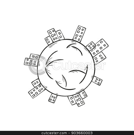 450x455 Sketch Of The Earth Stock Vector - The Earth Sketch